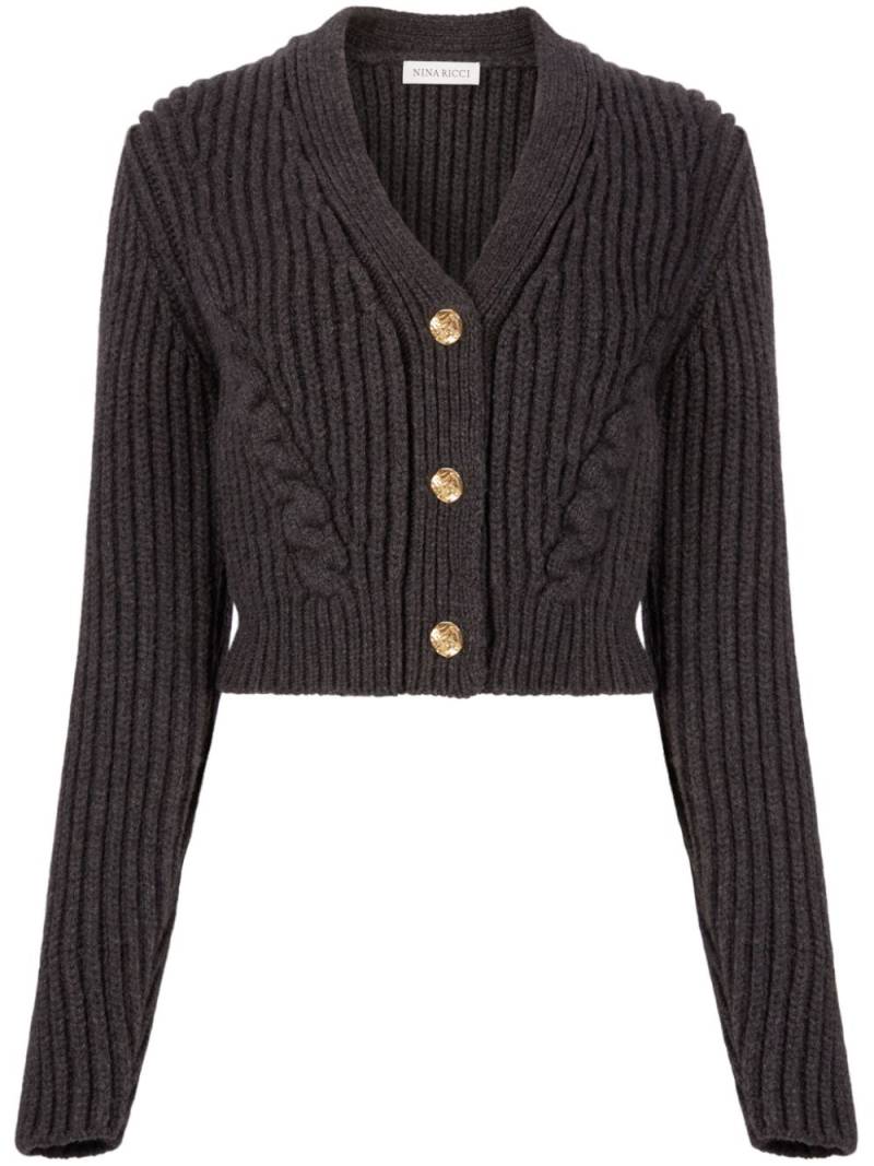 Nina Ricci V-neck knit cardigan - Grey von Nina Ricci