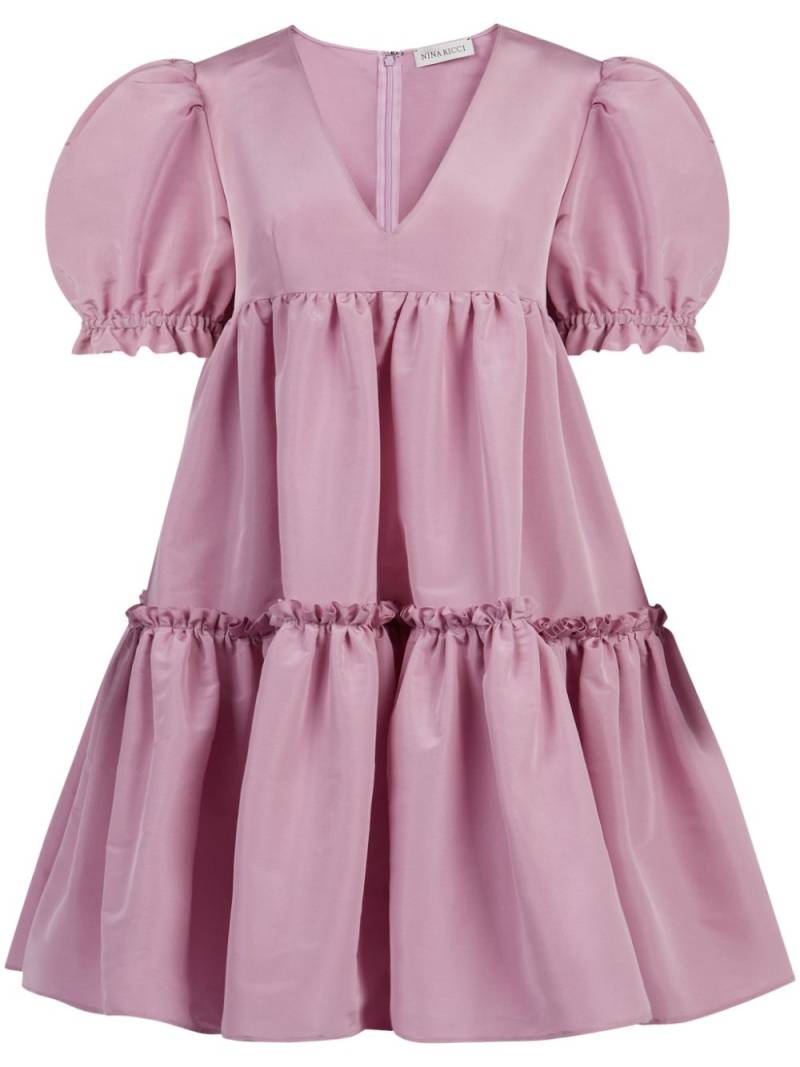 Nina Ricci V-neck short-sleeve dress - Pink von Nina Ricci