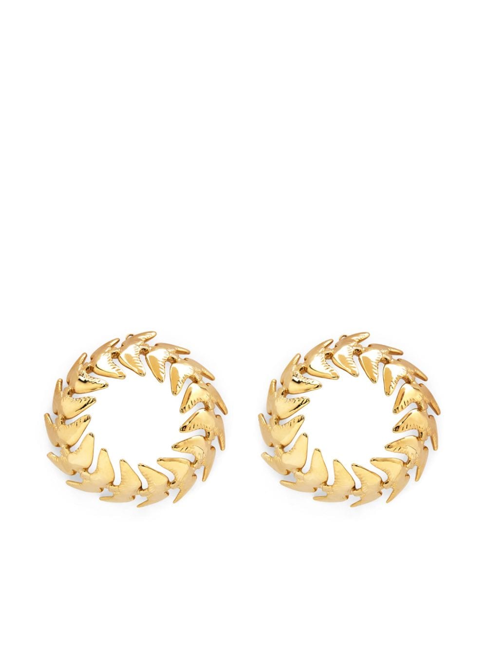 Nina Ricci XL Bird Chain hoop earrings - Gold von Nina Ricci