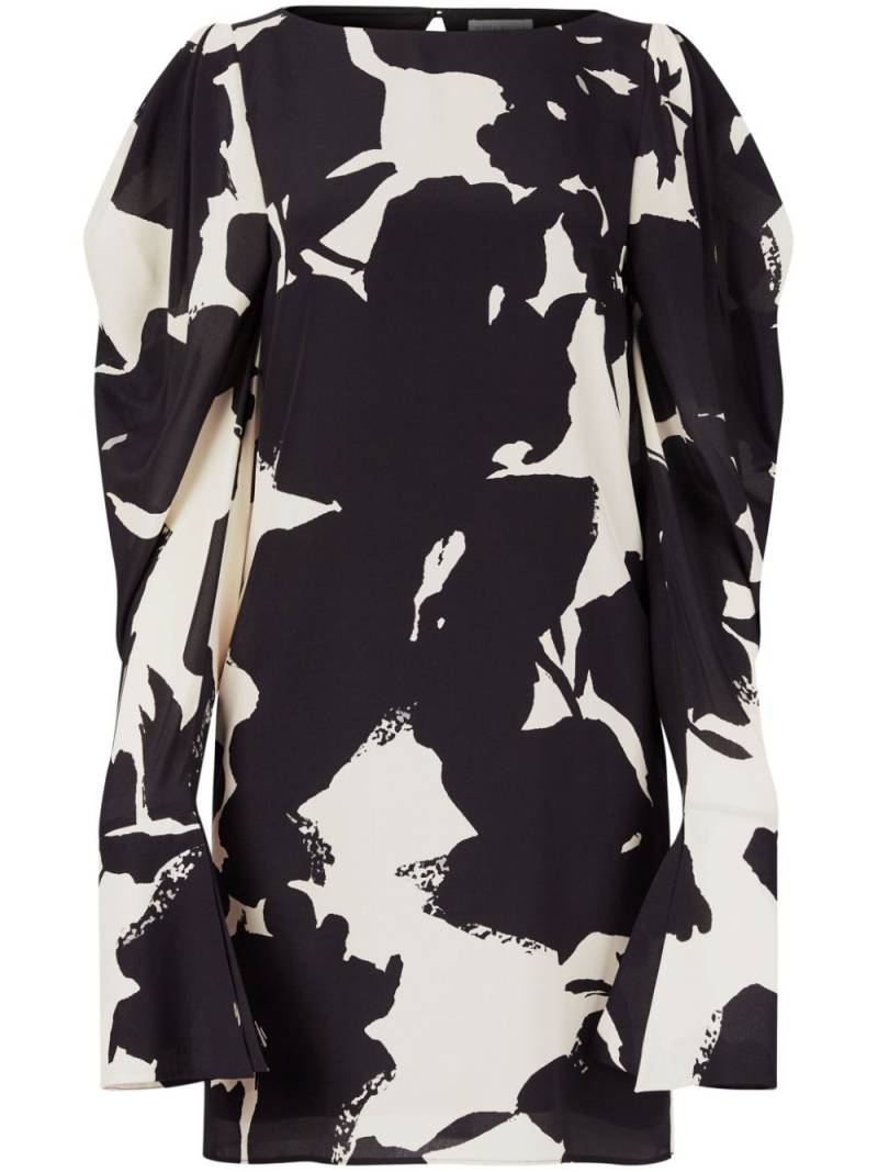 Nina Ricci abstract-print silk-twill dress - Black von Nina Ricci