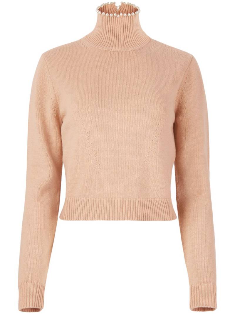 Nina Ricci bead-embellished wool-blend jumper - Neutrals von Nina Ricci