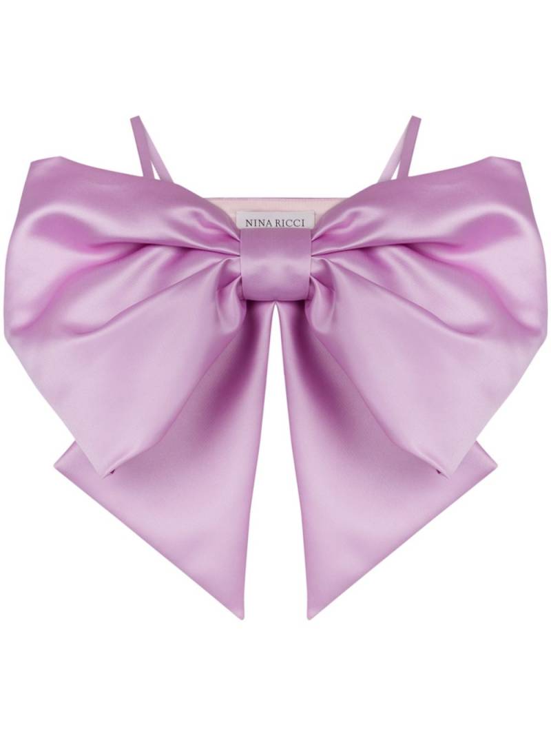 Nina Ricci bow-detail satin-finish crop top - Pink von Nina Ricci