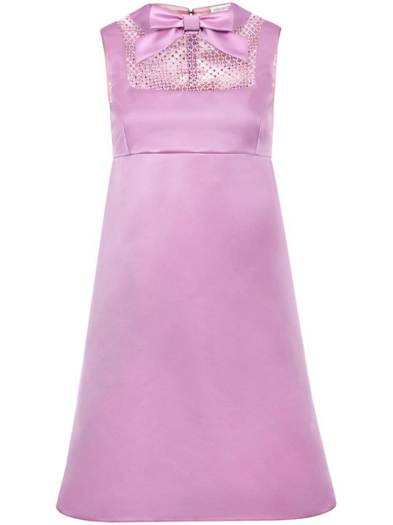 Nina Ricci bow-detail satin-finish minidress - Pink von Nina Ricci