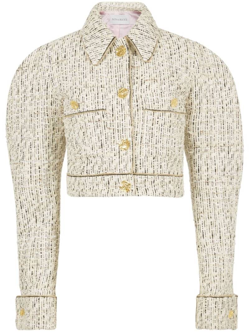 Nina Ricci cocoon-sleeve cropped jacket - Neutrals von Nina Ricci