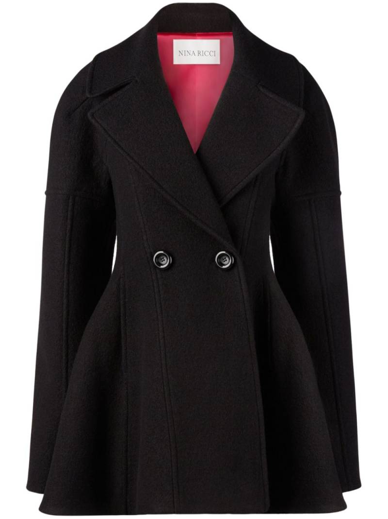 Nina Ricci double-breasted flared coat - Black von Nina Ricci