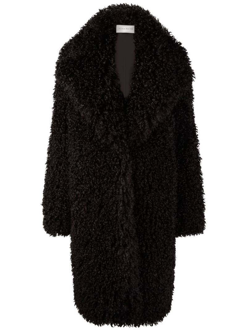 Nina Ricci faux-fur oversized coat - Black von Nina Ricci