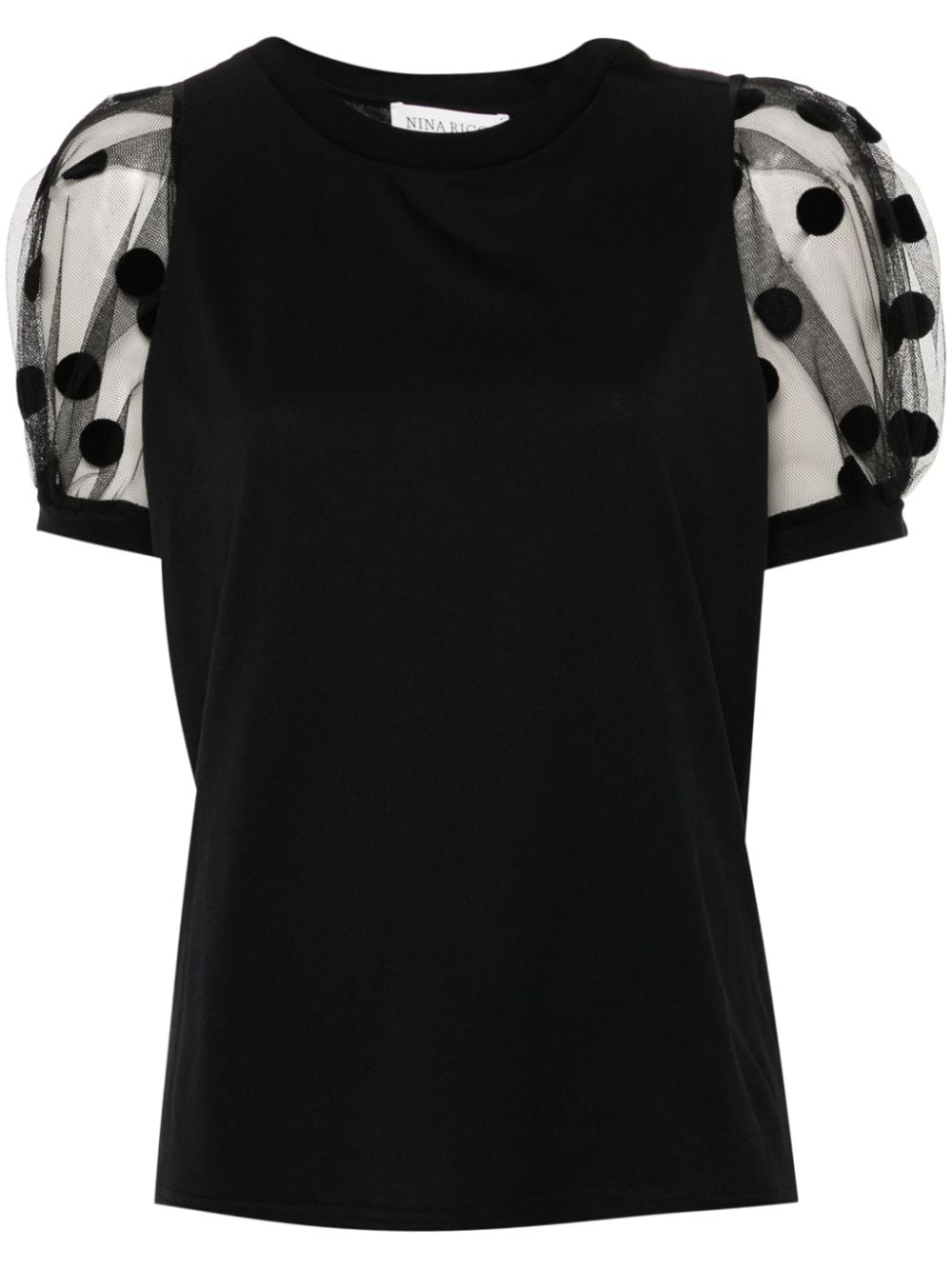 Nina Ricci flocked-detail T-shirt - Black von Nina Ricci