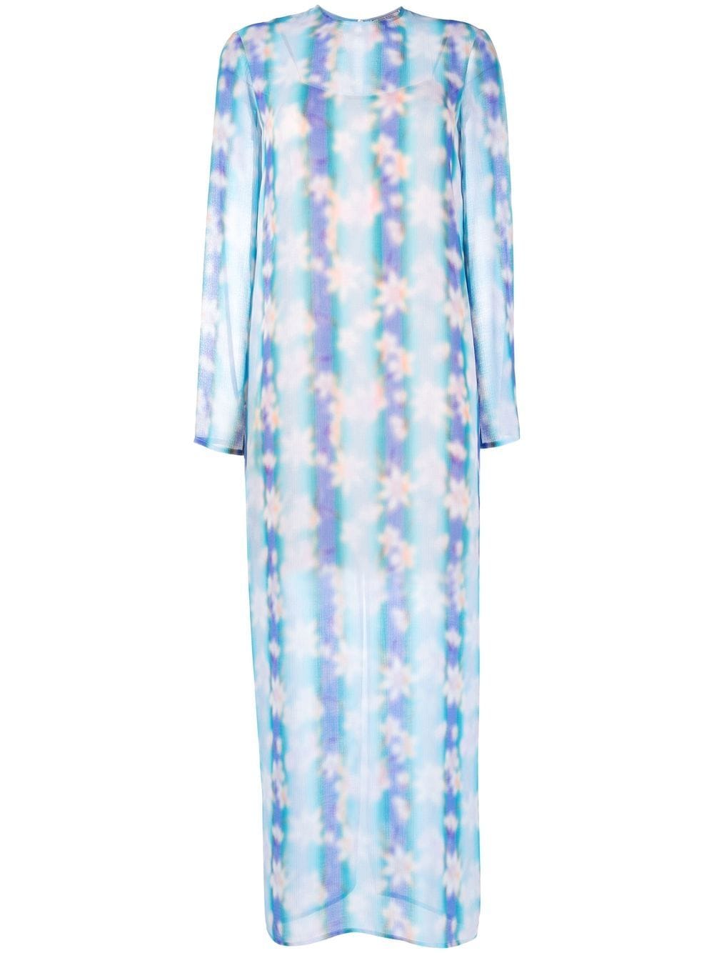 Nina Ricci floral long-sleeve maxi dress - Blue von Nina Ricci