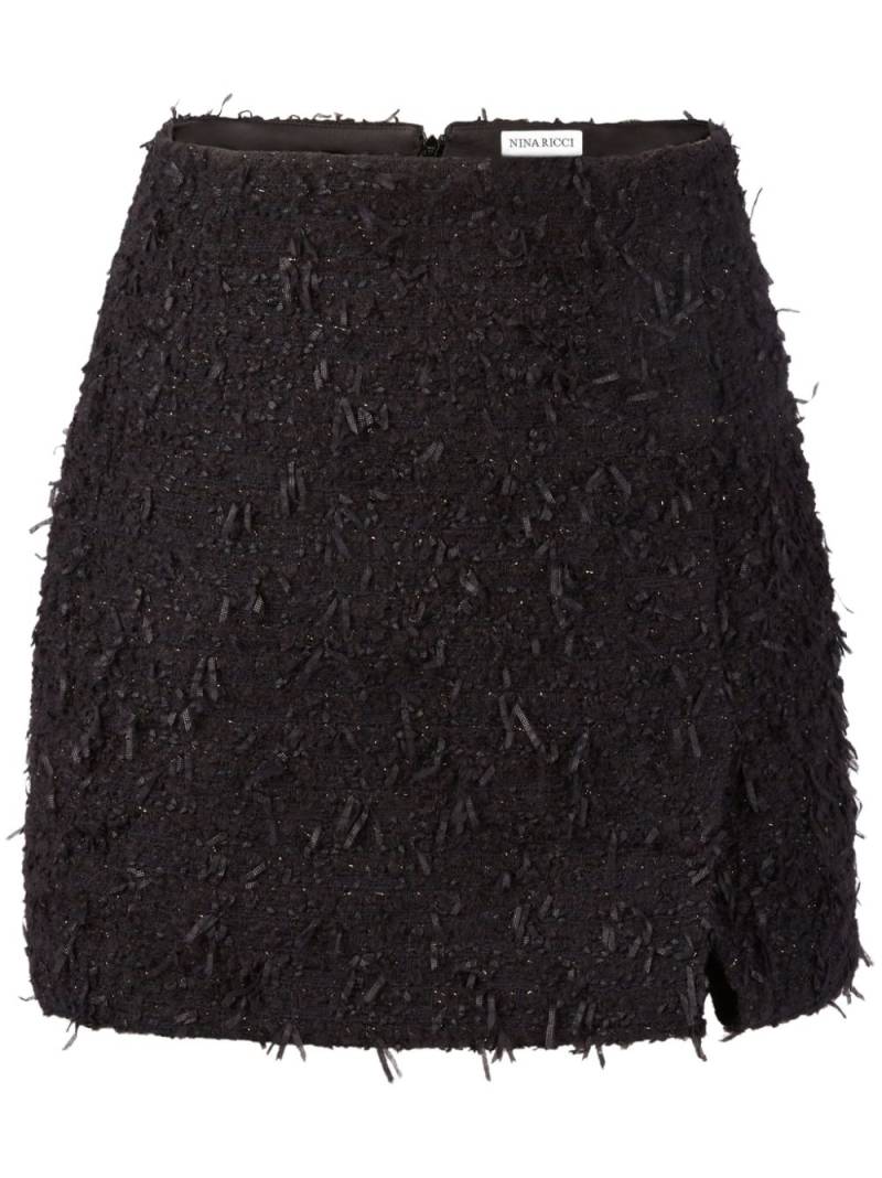 Nina Ricci frayed tweed mini skirt - Black von Nina Ricci