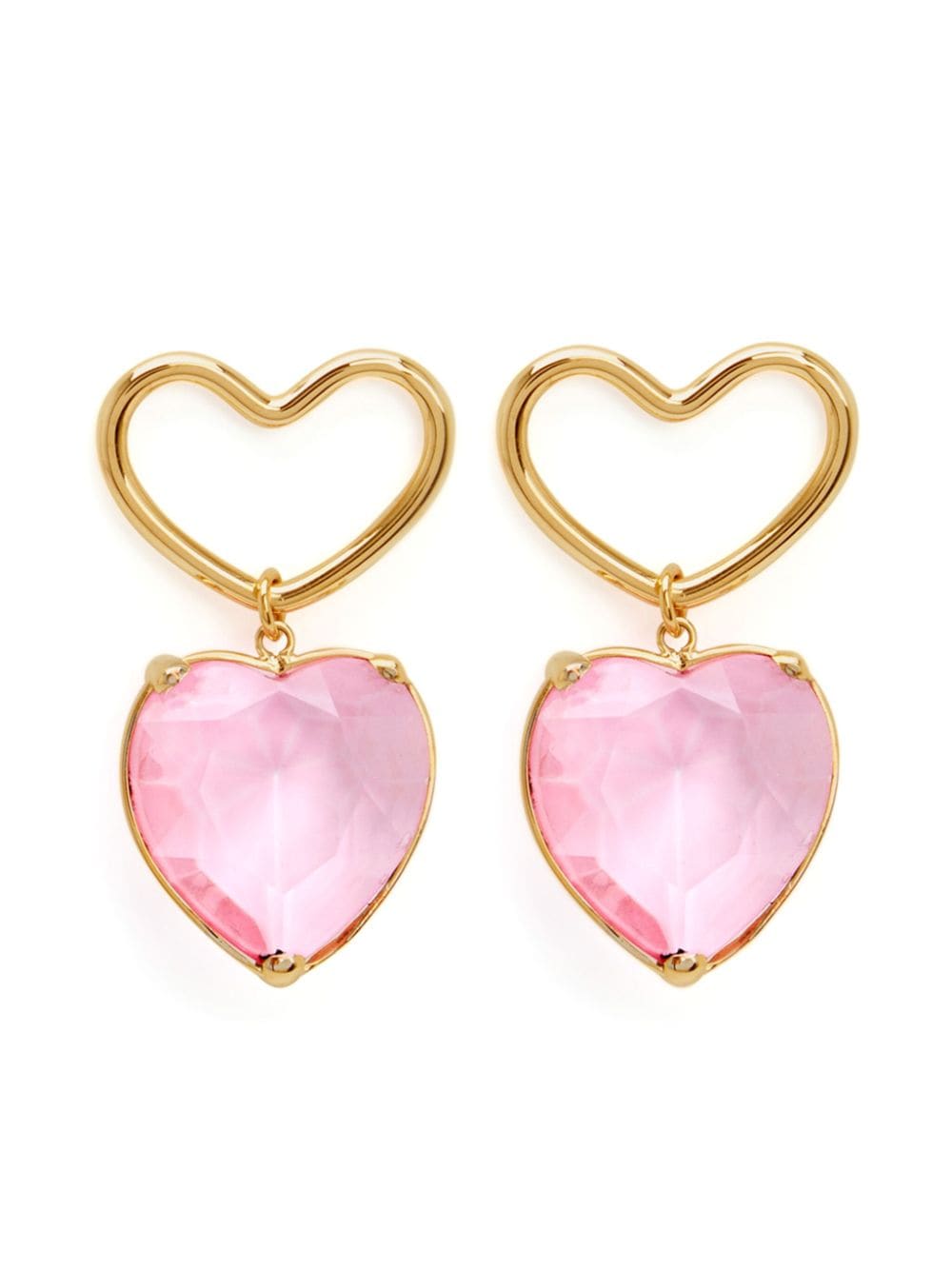 Nina Ricci heart-pendant drop earrings - Gold von Nina Ricci