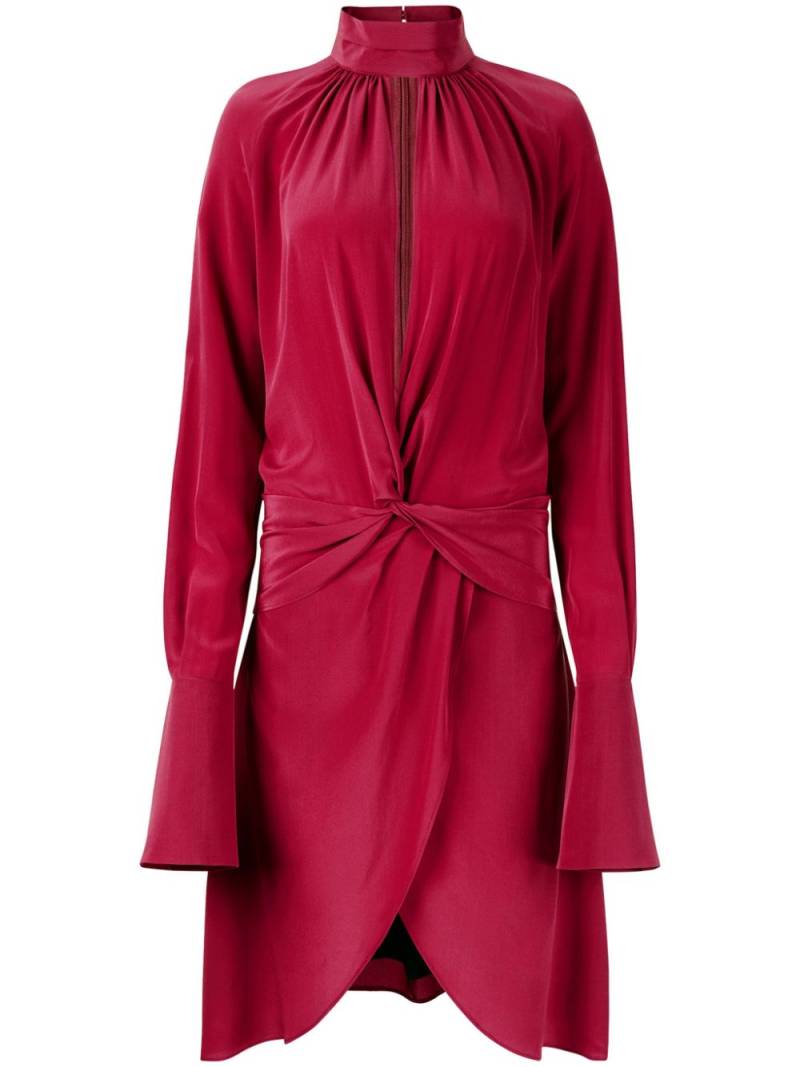 Nina Ricci high-neck silk midi dress - Red von Nina Ricci