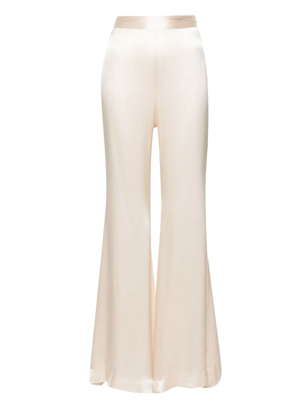 Nina Ricci high-waist flared pajama trousers - Neutrals von Nina Ricci