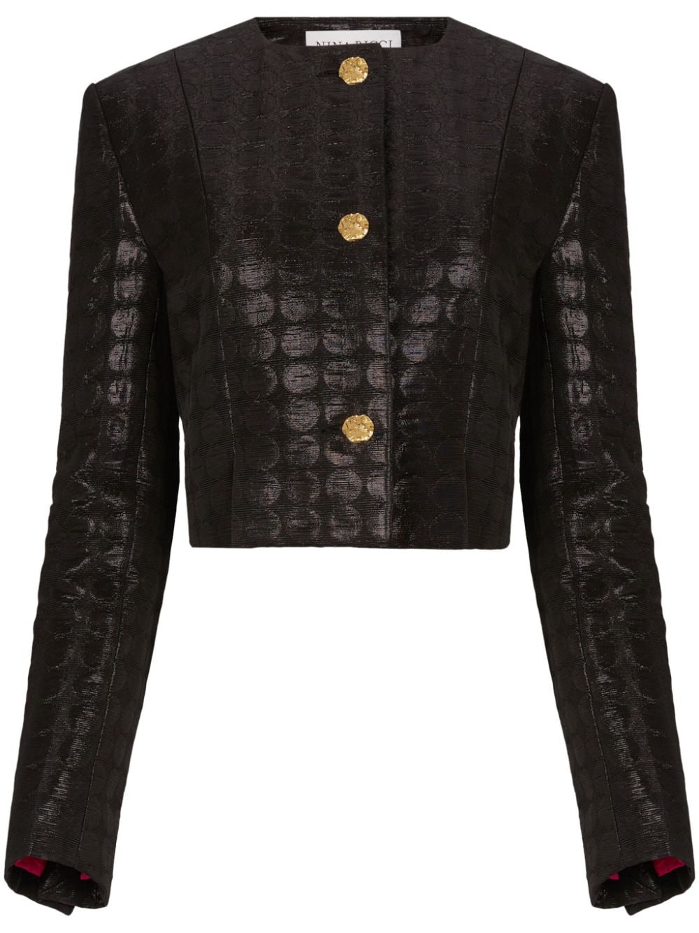Nina Ricci jacquard button-down cropped jacket - Black von Nina Ricci