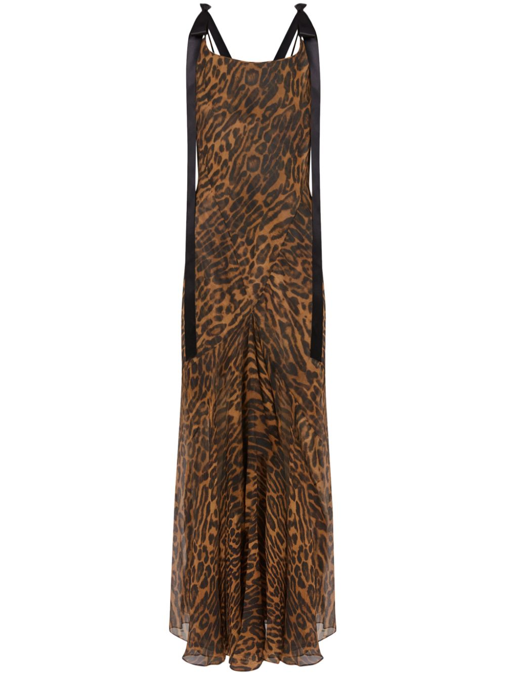 Nina Ricci leopard-print silk maxi dress - Brown von Nina Ricci