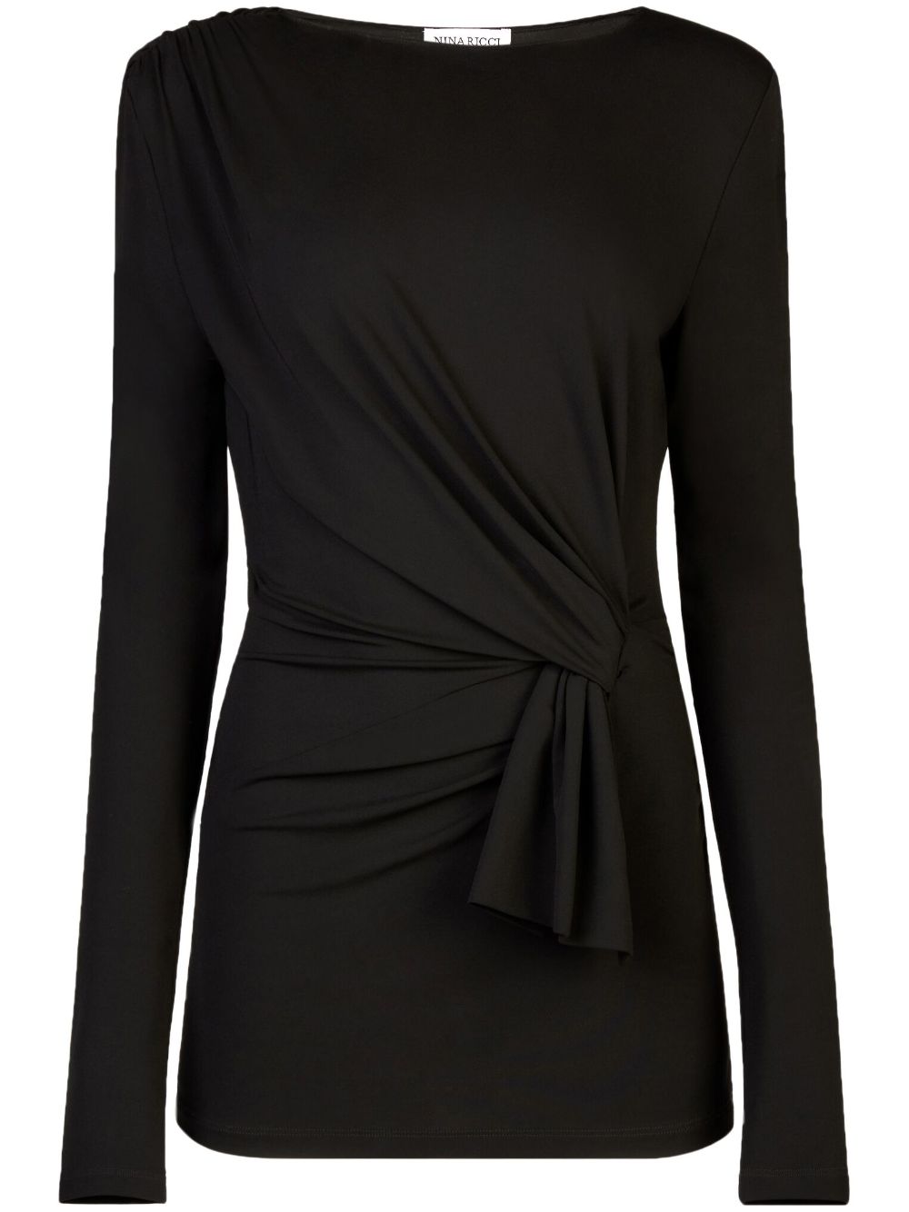 Nina Ricci long-sleeve draped wrap top - Black von Nina Ricci