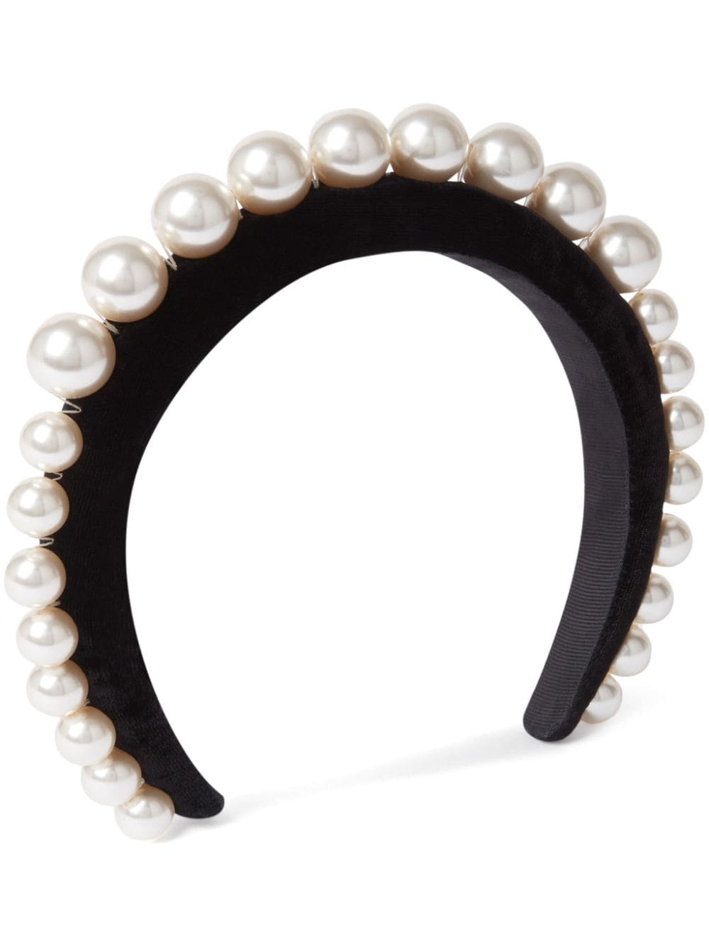 Nina Ricci pearl velvet headband - Black von Nina Ricci