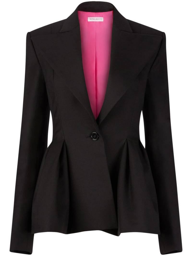 Nina Ricci peplum hem wool blazer - Black von Nina Ricci