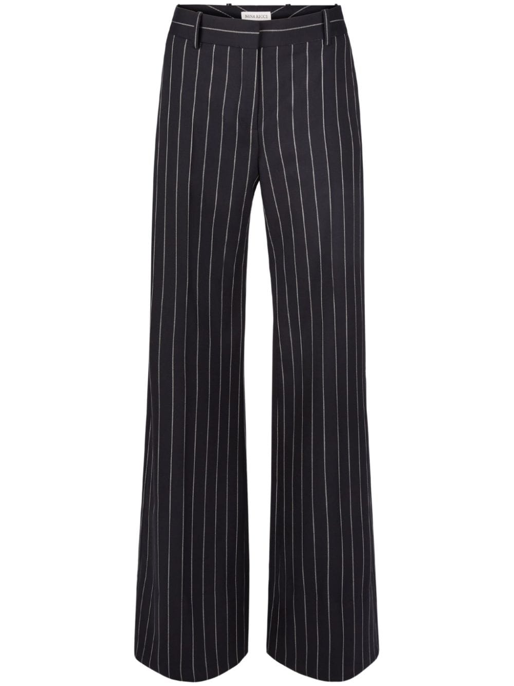 Nina Ricci pinstripe wide leg pants - Black von Nina Ricci