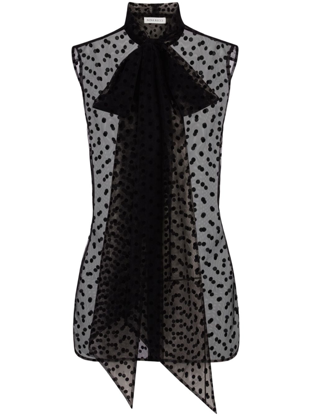Nina Ricci polka dot-print sleeveless shirt - Black von Nina Ricci