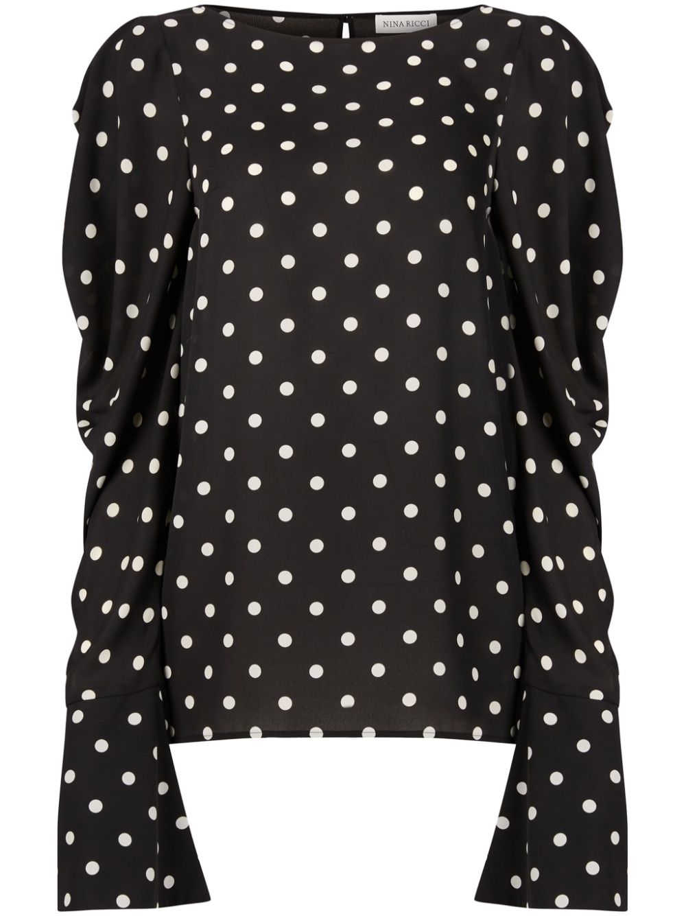 Nina Ricci polka-dot puff-sleeves blouse - Black von Nina Ricci