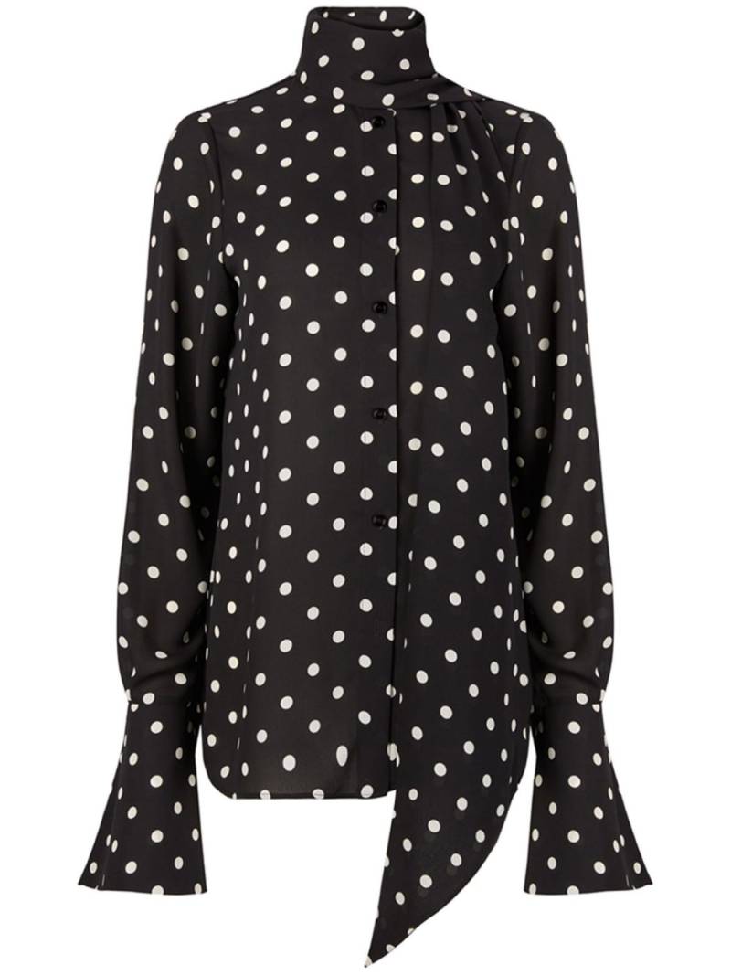 Nina Ricci polka-dot pussy-bow shirt - Black von Nina Ricci