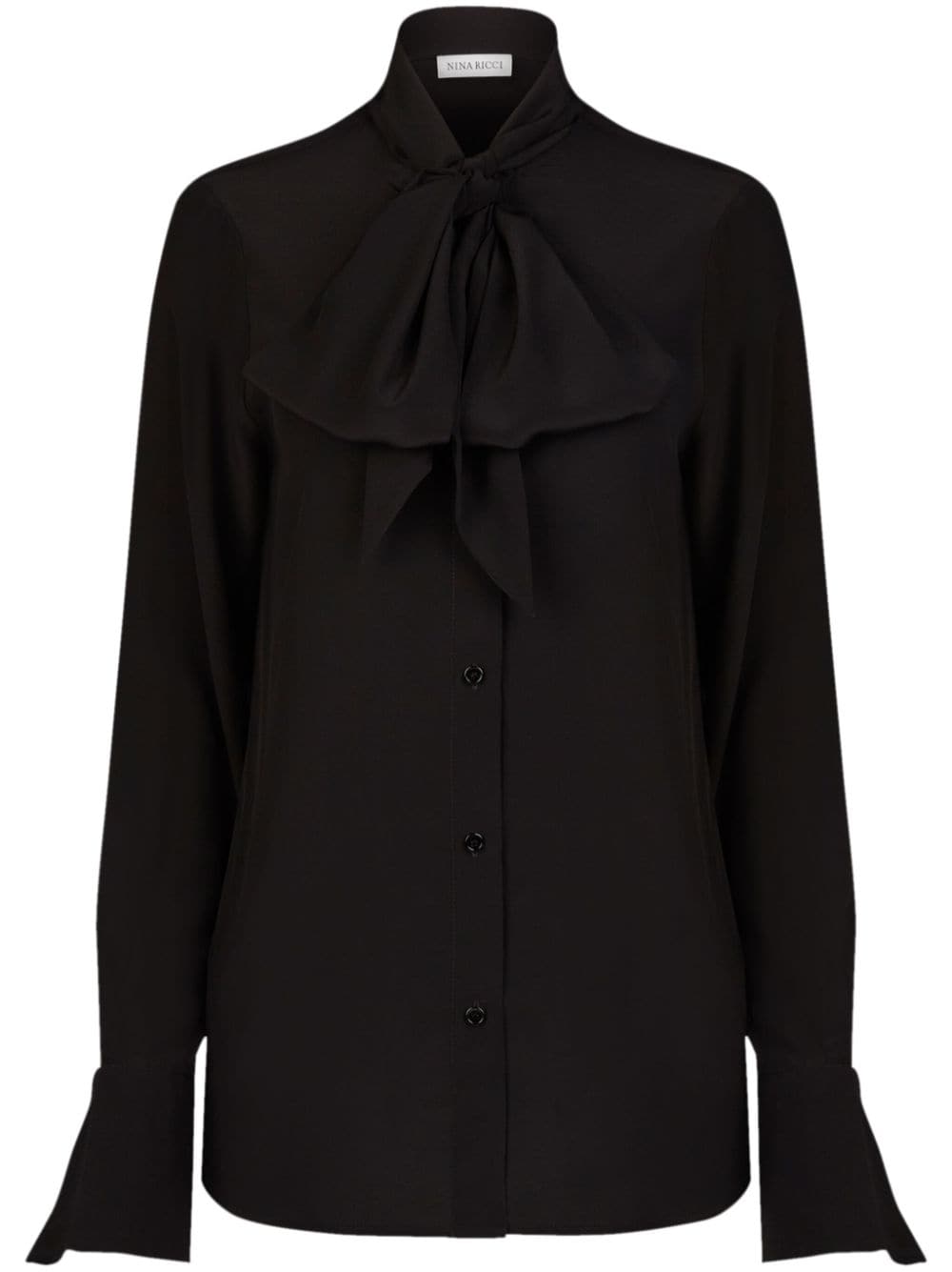 Nina Ricci pussy-bow silk shirt - Black von Nina Ricci