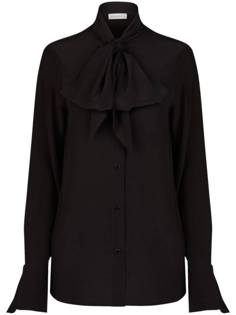 Nina Ricci pussy-bow silk shirt - Black von Nina Ricci