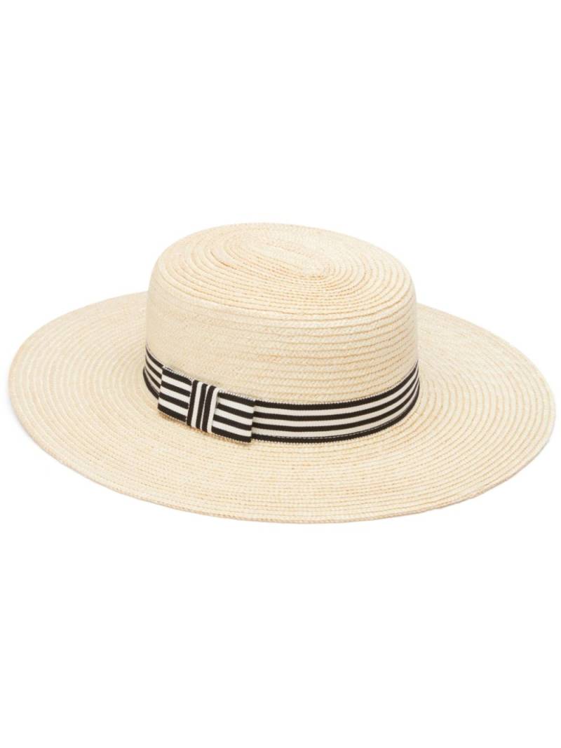 Nina Ricci ribbon-detail straw hat - White von Nina Ricci