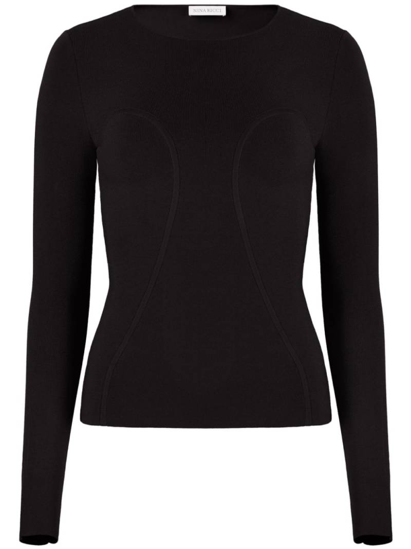 Nina Ricci round-neck knitted top - Black von Nina Ricci