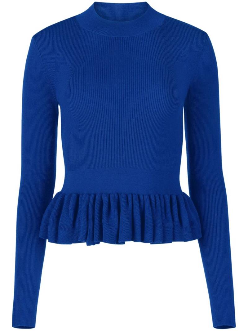 Nina Ricci ruffle-detailing wool-blend top - Blue von Nina Ricci