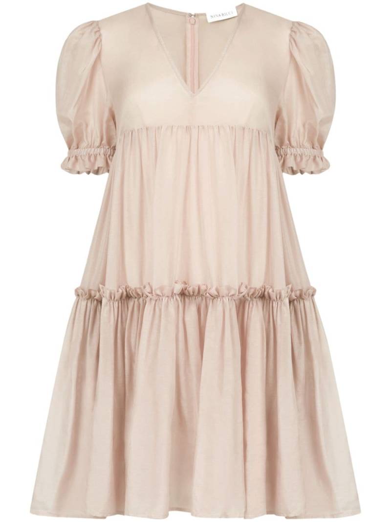 Nina Ricci ruffled silk-cotton minidress - Pink von Nina Ricci