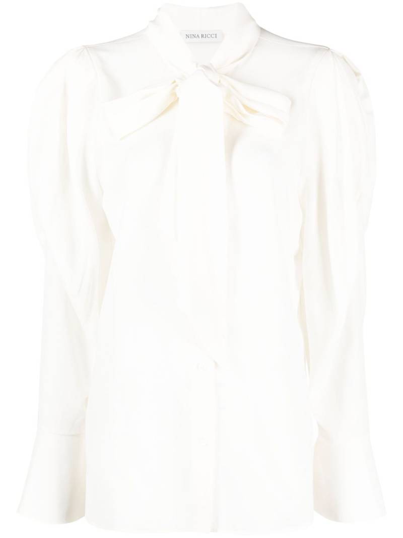 Nina Ricci silk crepe de chine blouse - White von Nina Ricci