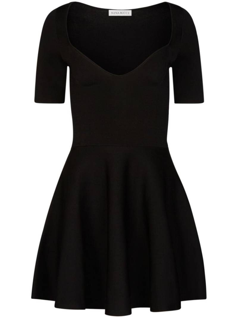 Nina Ricci sweetheart-neck flared minidress - Black von Nina Ricci