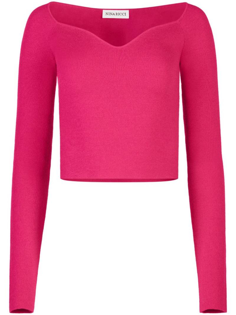 Nina Ricci sweetheart-neck long-sleeve top - Pink von Nina Ricci