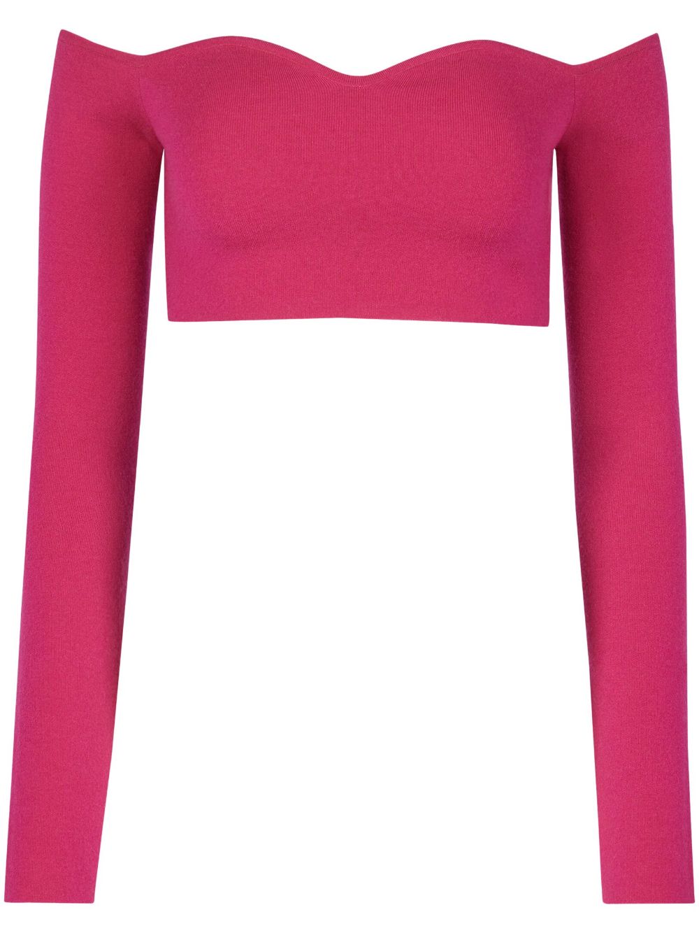 Nina Ricci sweetheart-neck off-shoulder cropped jumper - Pink von Nina Ricci