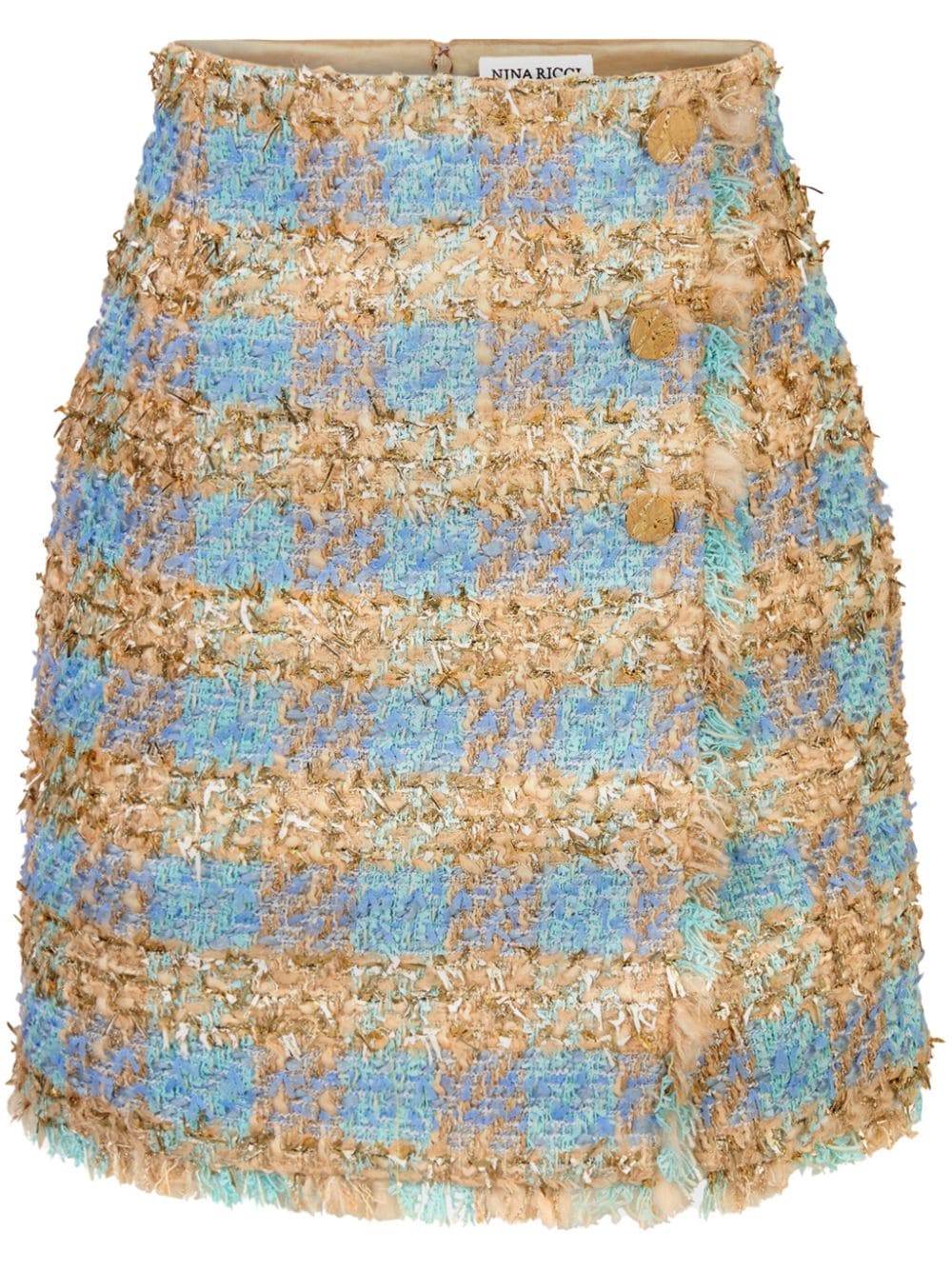 Nina Ricci tweed check-pattern A-line skirt - Neutrals von Nina Ricci