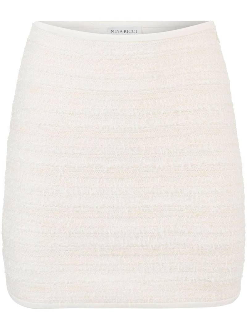 Nina Ricci tweed mini skirt - White von Nina Ricci