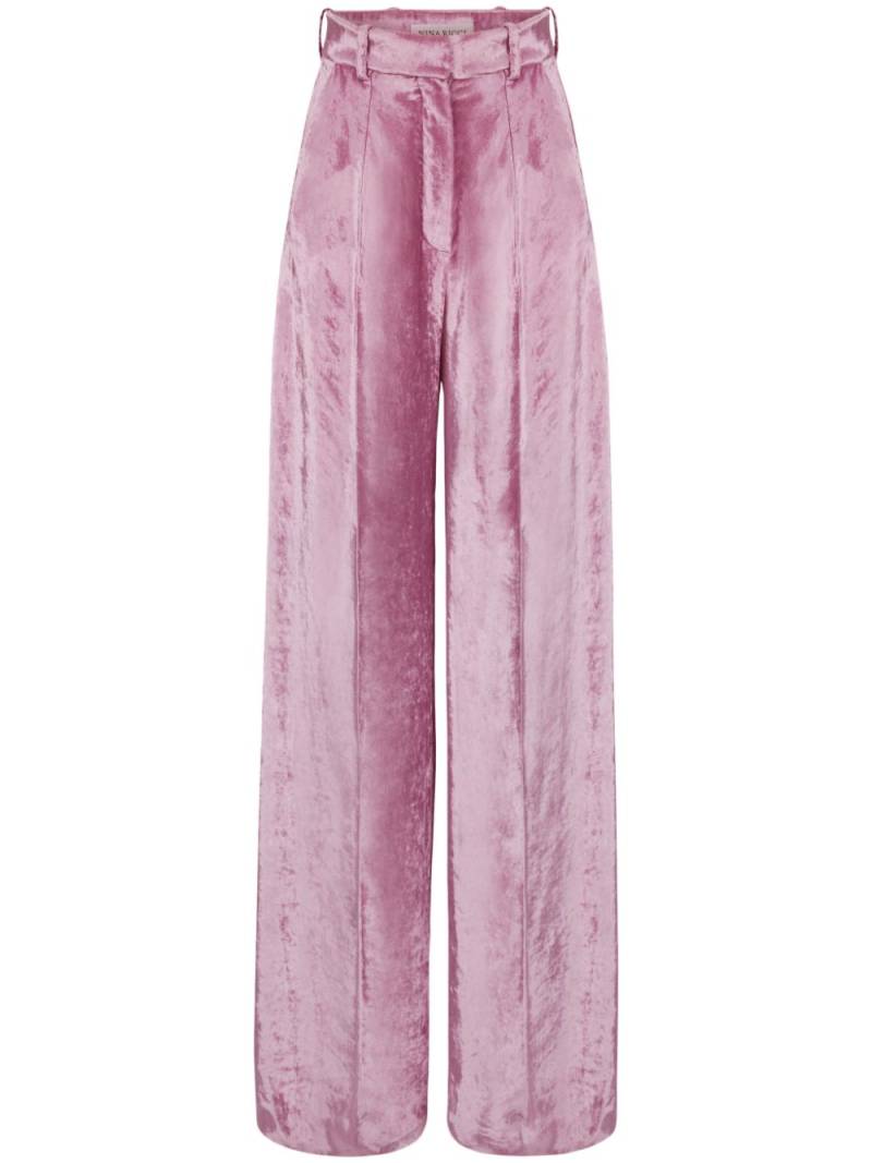 Nina Ricci velvet palazzo trousers - Pink von Nina Ricci