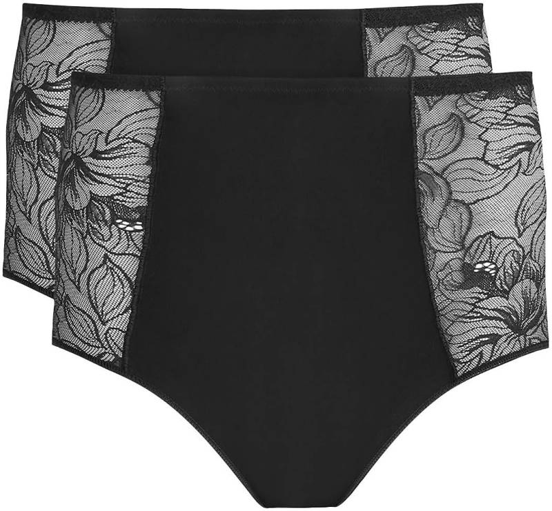 Nina Von C. High-Waist-Slip »"Cotton Shape"«, (2er Pack), mit seitlich eingesetztem Spitzen-Tüll von Nina Von C.