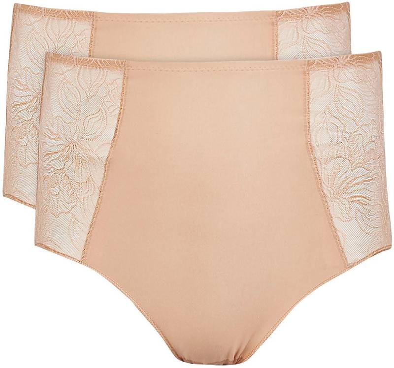 Nina Von C. High-Waist-Slip »"Cotton Shape"«, (2er Pack), mit seitlich eingesetztem Spitzen-Tüll von Nina Von C.