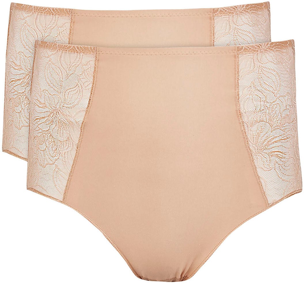 Nina Von C. High-Waist-Slip »"Cotton Shape"«, (2er Pack), mit seitlich eingesetztem Spitzen-Tüll von Nina von C.