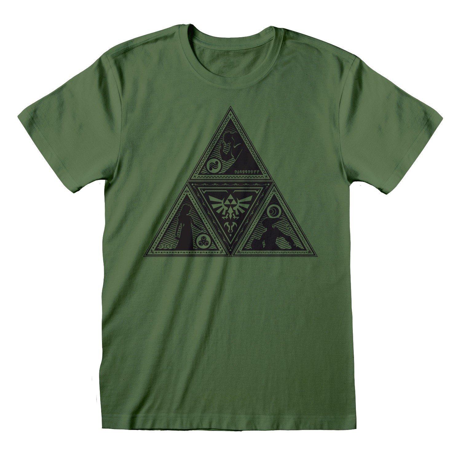 "triforce" Tshirt Damen Dunkelgrün L von Nintendo