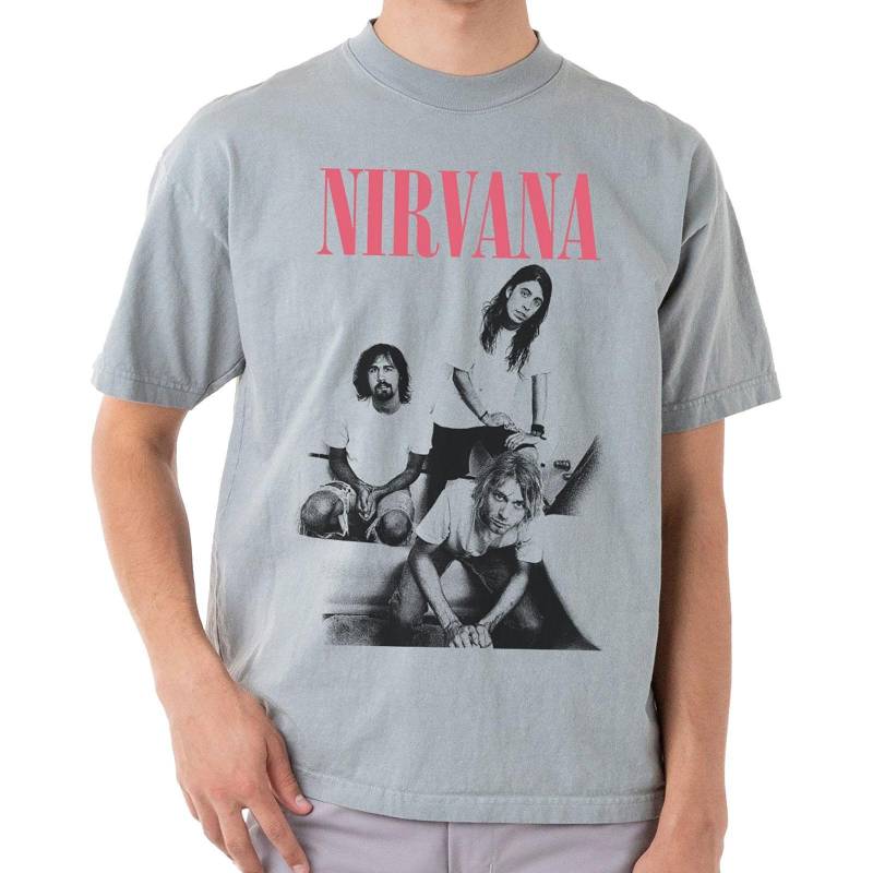 Bathroom Tshirt Damen Grau M von Nirvana