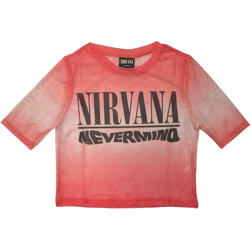 Nevermind Kurzes Top Logo Damen Rot Bunt L von Nirvana