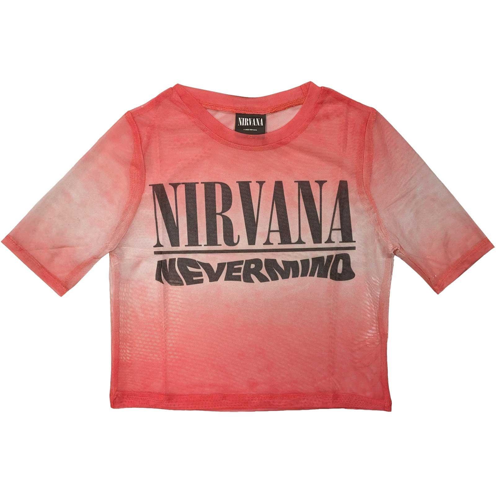 Nevermind Kurzes Top Logo Damen Rot Bunt XL von Nirvana