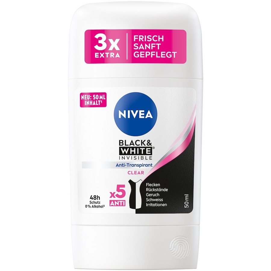 NIVEA  NIVEA Black & White Invisible Clear Deo Stick deodorant 50.0 ml von Nivea