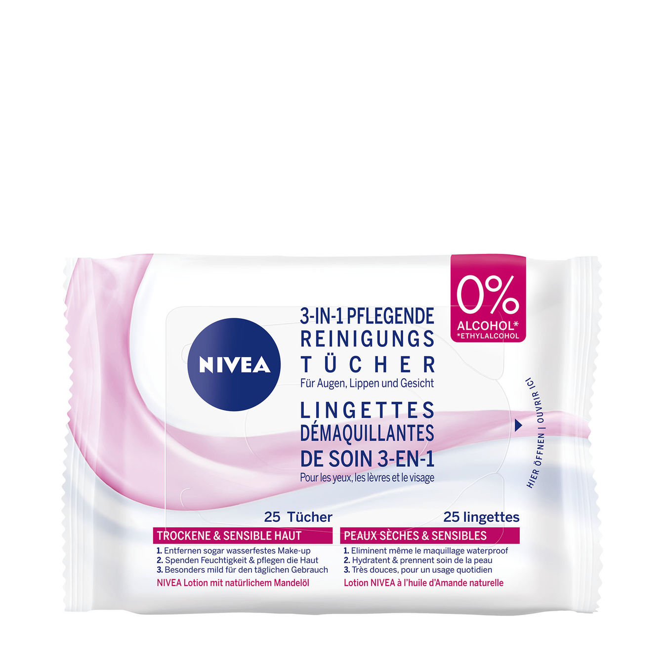 Nivea 3-in-1 Pflegende Reinigungstüc Reinigungstücher 25ST Unisex von Nivea