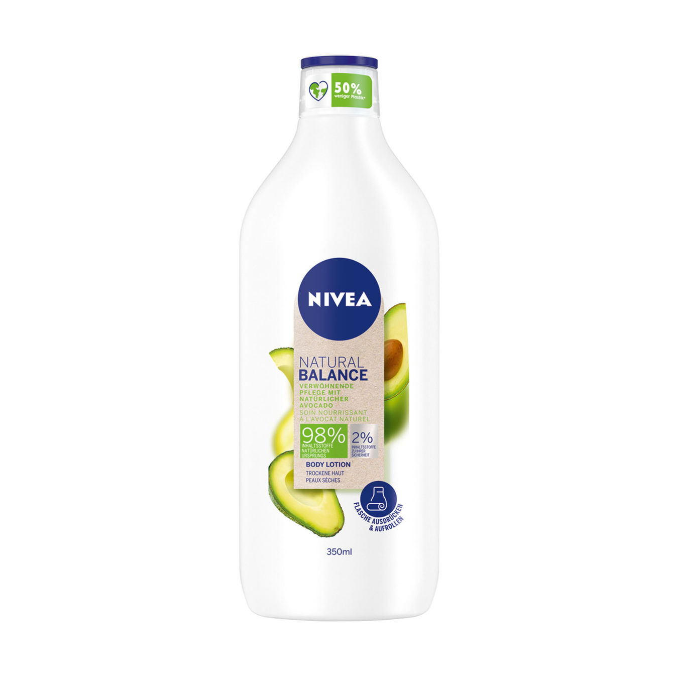 Nivea Natural Balance Body Lotion Avocado 350ml Damen von Nivea