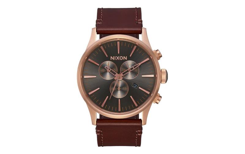 Nixon Chronograph »Sentry Chrono Leather Goldfarben Brown« von Nixon