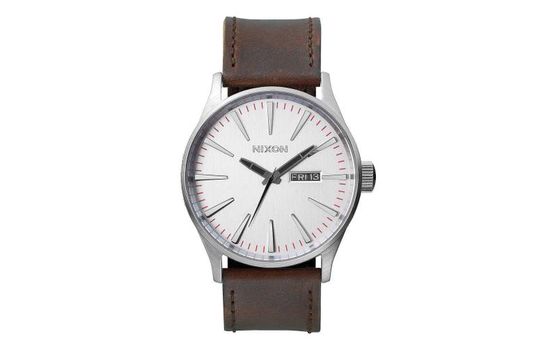 Nixon Quarzuhr »Leather Silver Brown« von Nixon